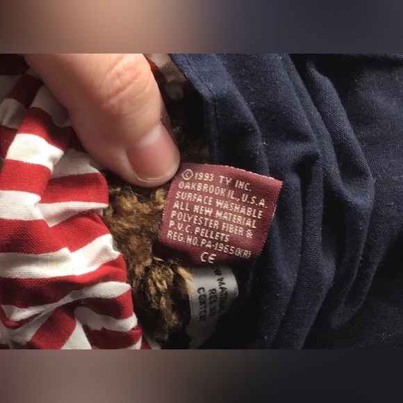 Vintage ty Attic Treasure Brown Bear Uncle Sam Plush - Picture 6 of 7